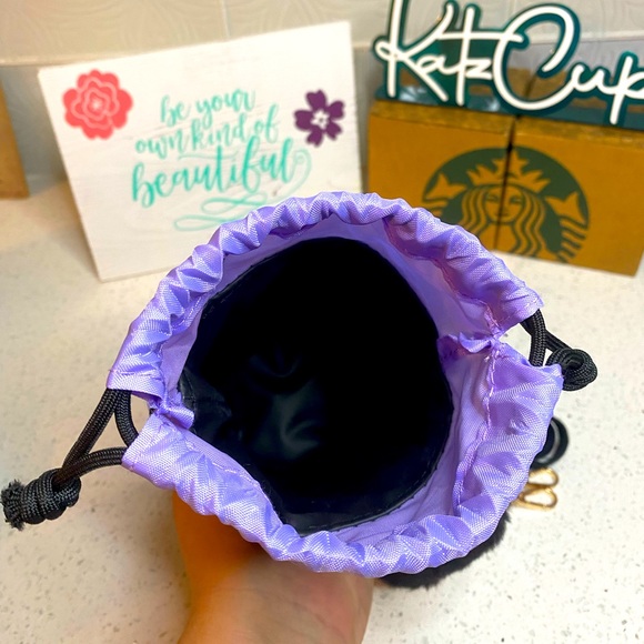 SOLD OUT ** Starbucks Black Cat w/Fluffy Tail Tumbler Bag - Picture 5 of 11